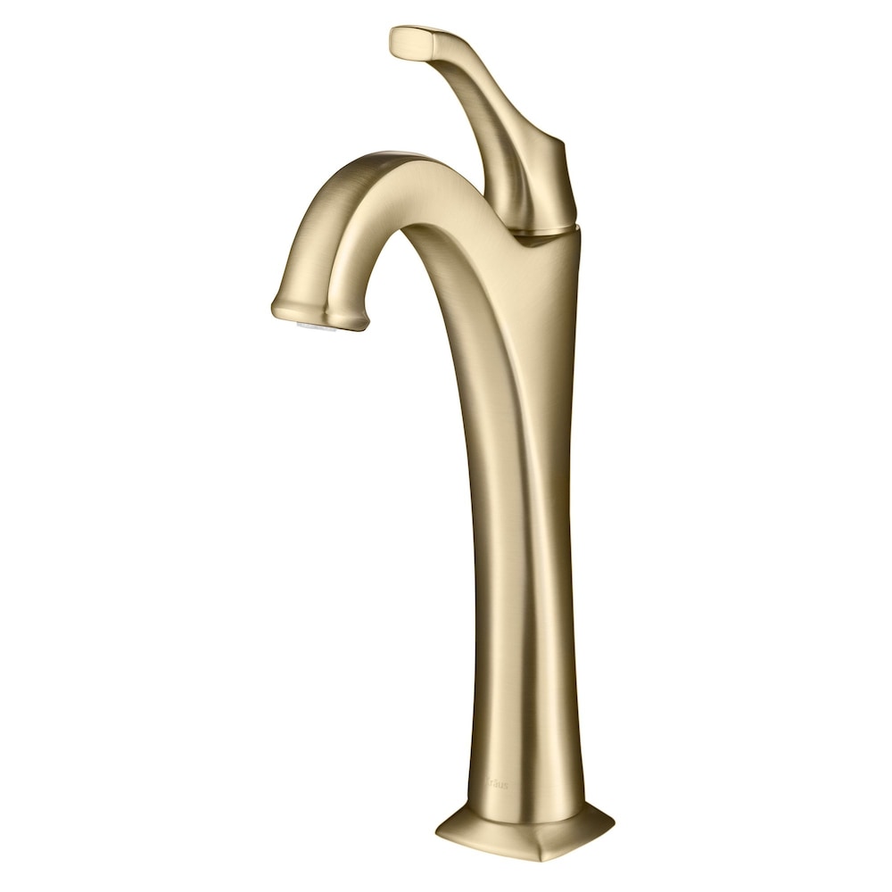 Arlo Brushed Gold Tall Vessel Bathroom Faucet with Pop-Up Drain (2-Pack)