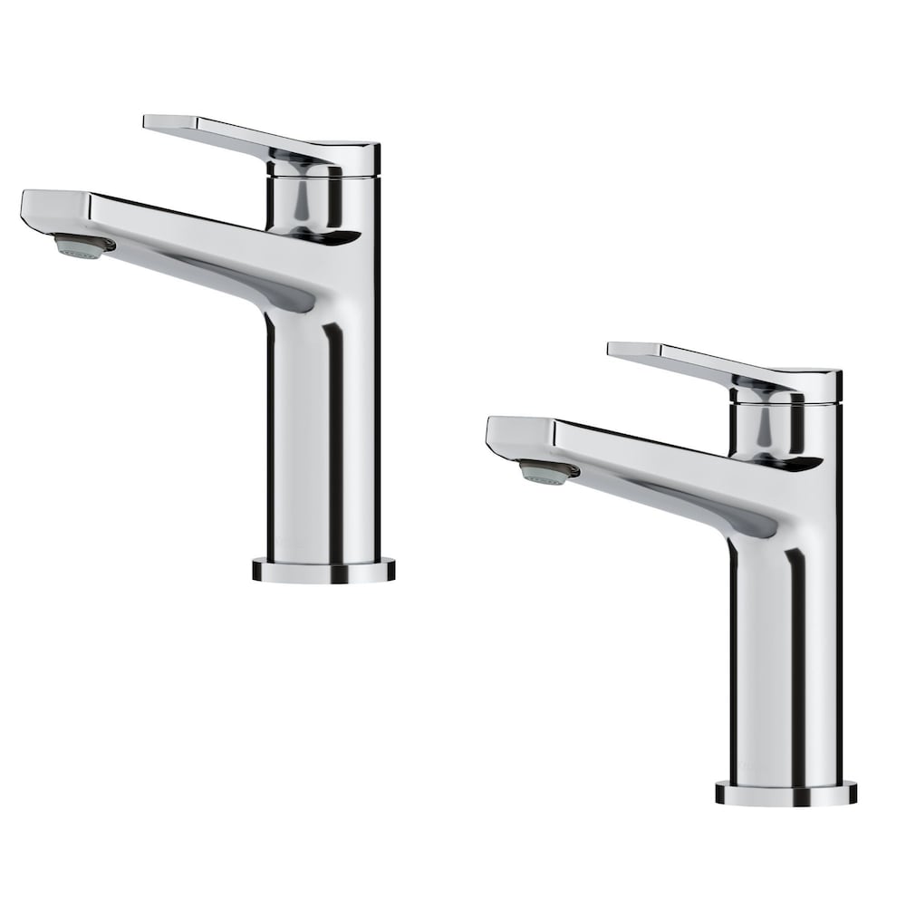Robinet de salle de bain à poignée unique en chrome (lot de 2)