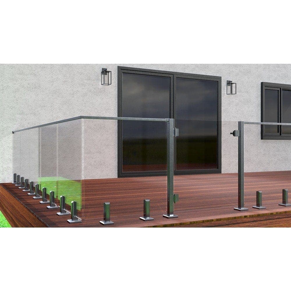 36-inch W Deck Railing Tempered Clear Glass Gate Panel