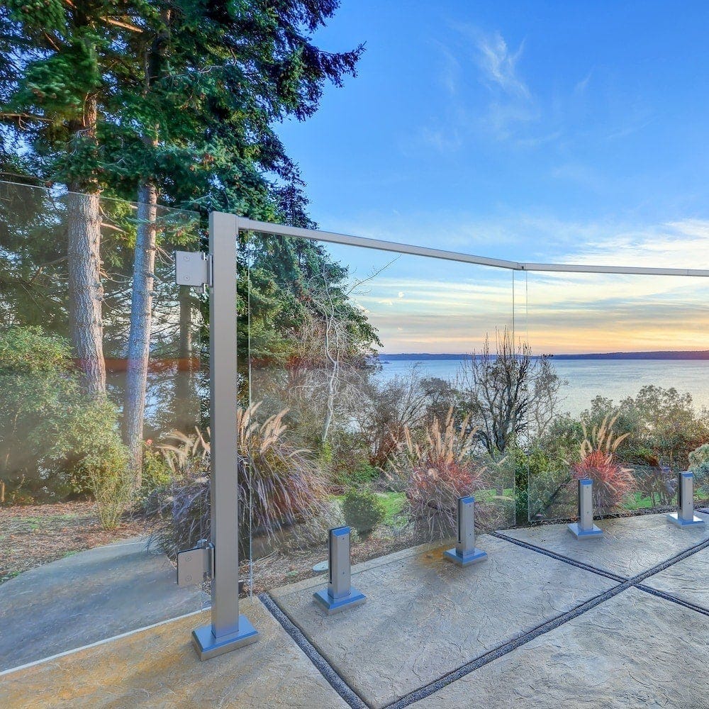 36-inch W Deck Railing Tempered Clear Glass Gate Panel