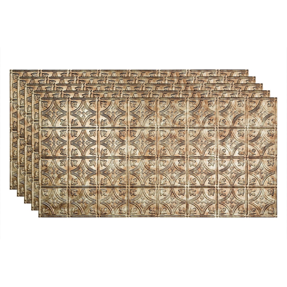 Carreaux de plafond à coller traditionnels 1, 2x4, finition bronze des Bermudes, paquet de 5 (40 pieds carrés)