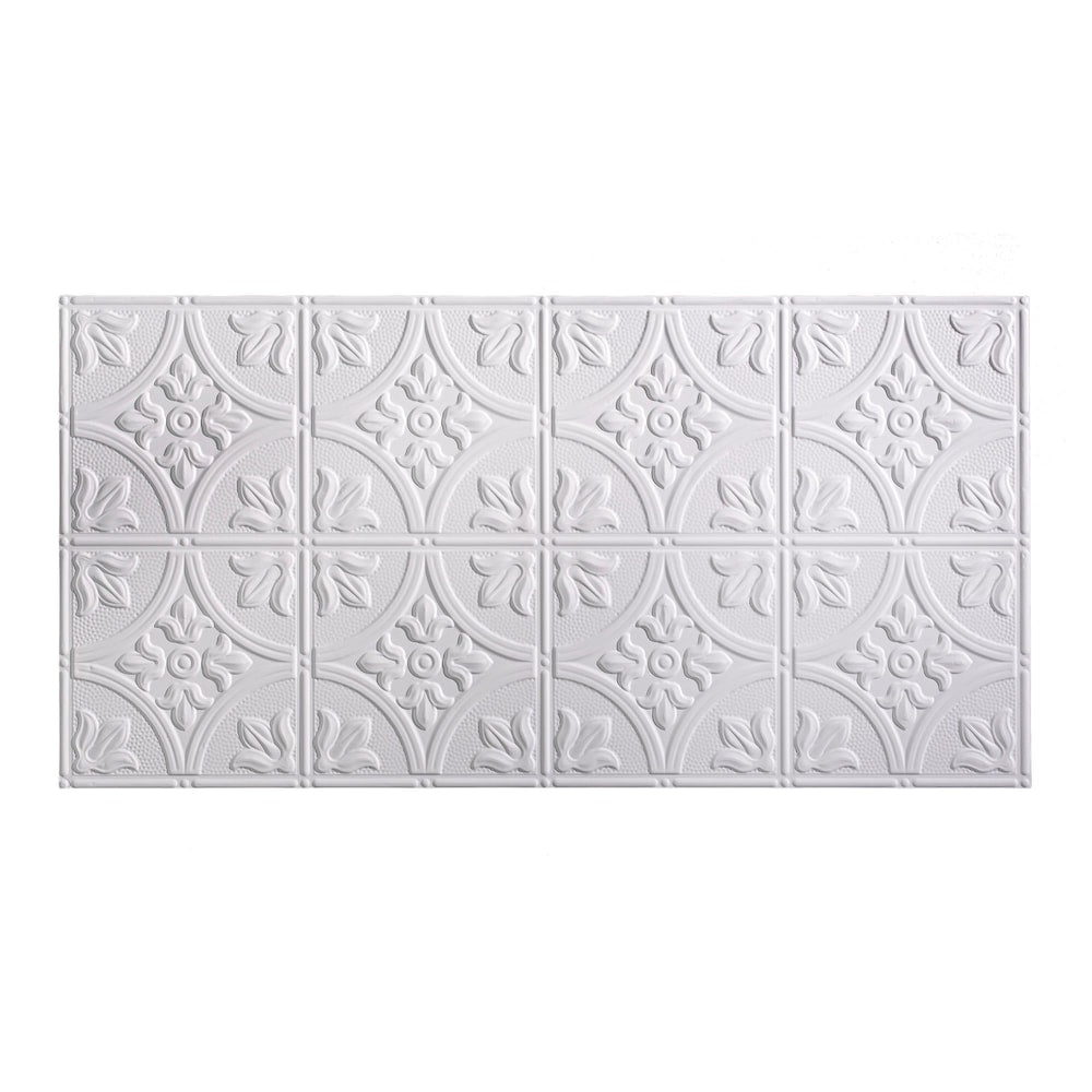 Tuile de plafond à coller traditionnelle 2, 2x4, blanc mat pouvant être peint, paquet de 5 (40 pieds carrés)