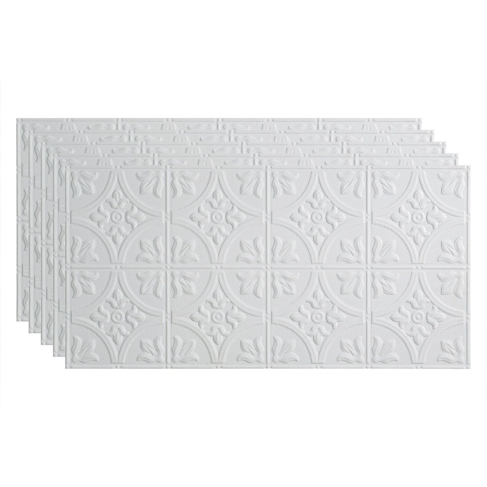 Tuile de plafond à coller traditionnelle 2, 2x4, blanc mat pouvant être peint, paquet de 5 (40 pieds carrés)