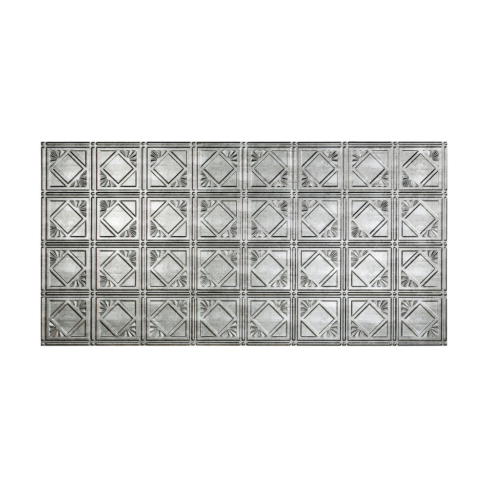 Carreaux de plafond à coller traditionnels 4, 2 x 4, finition argentée hachurée, paquet de 5 (40 pieds carrés)