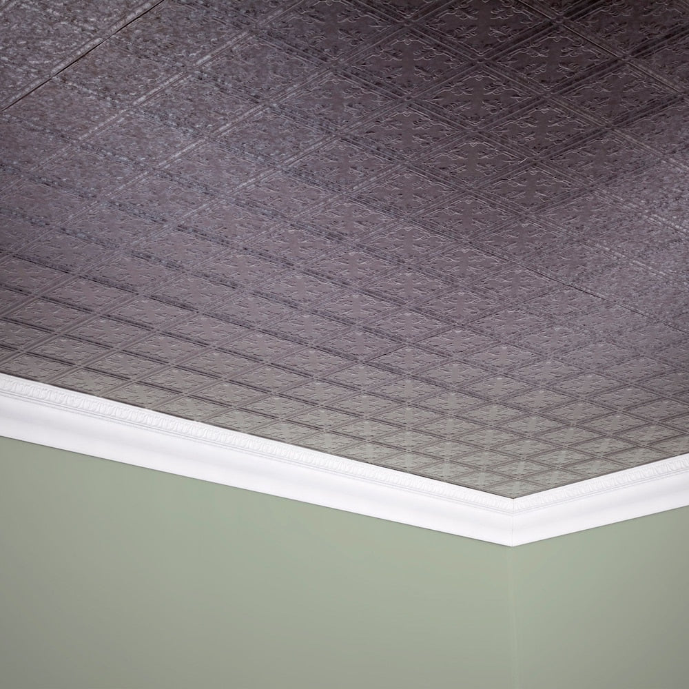 Tuile de plafond à coller traditionnelle 10, 2x4, finition en acier galvanisé, paquet de 5 (40 pieds carrés)