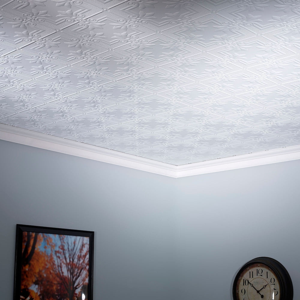 Regalia, 2x4 Glue Up Ceiling Tile, Matte Paintable White 5-pack (40 sq ft)