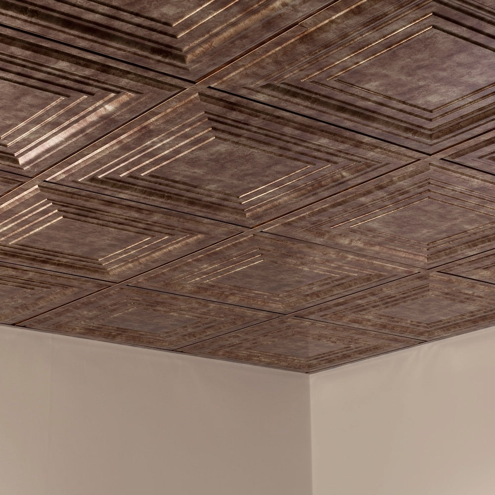 Dalle de plafond traditionnelle 3, 2x2, finition bronze des Bermudes, paquet de 5 (20 pi2)