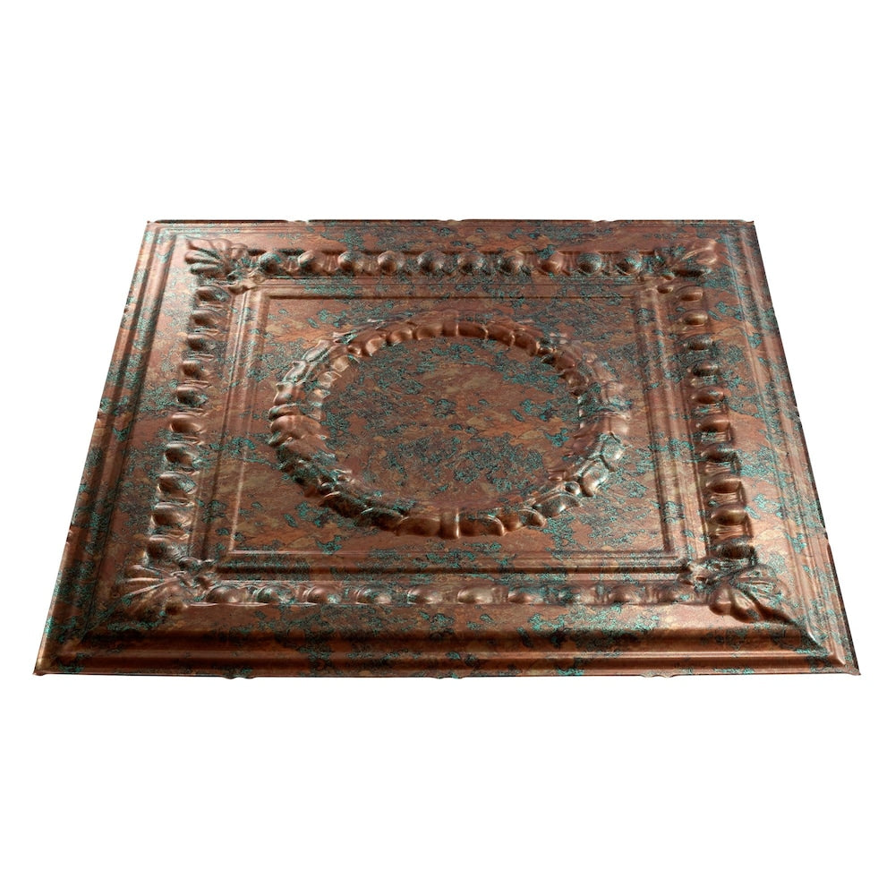 Rosace, dalle de plafond à poser 2x2, finition fantaisie cuivre, paquet de 5 (20 pi2)