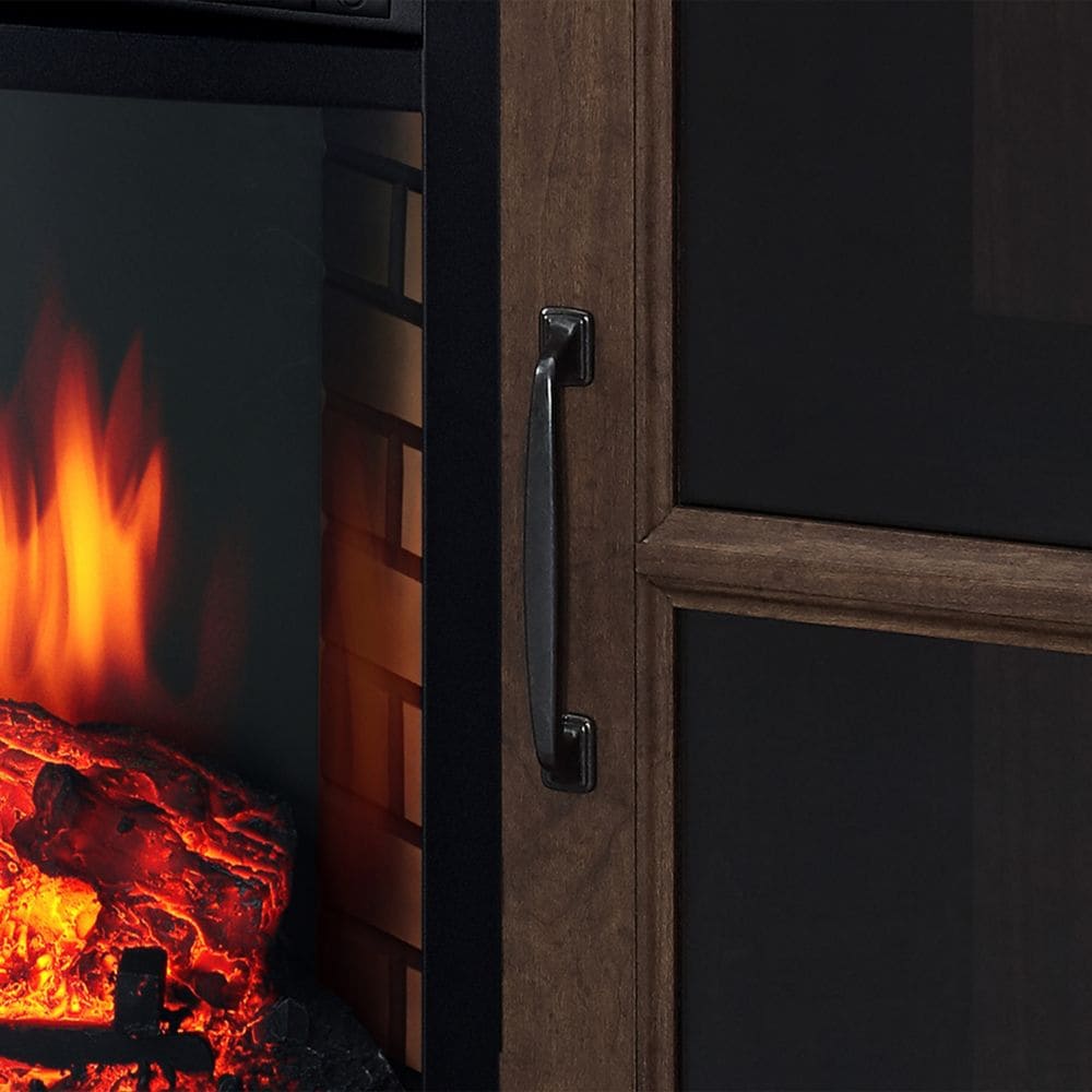 Harlington Foyer électrique à médias infrarouges de 59 po en café antique