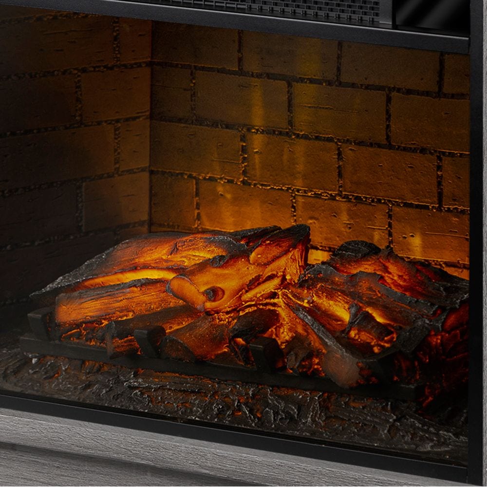 Foyer électrique linéaire infrarouge Brooklyn de 60 po en chêne gris rustique