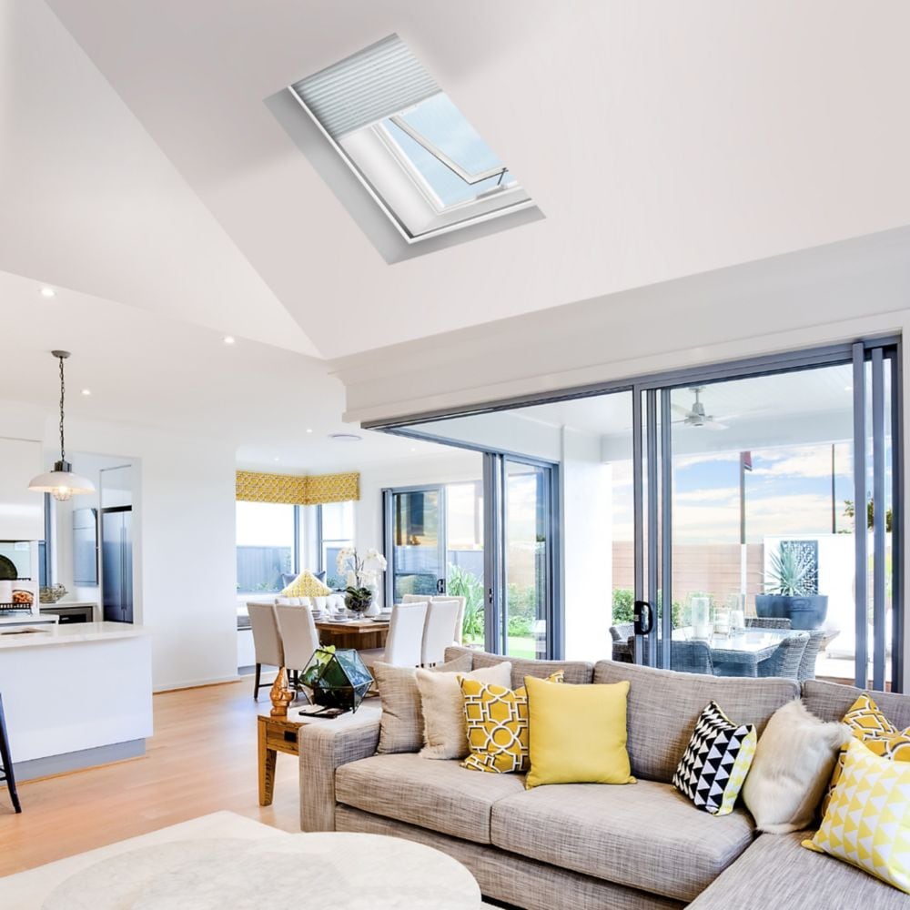 Double Glazed Clear 22.5 x 30.5 Self Flashing Manual Venting Glass Skylight - Black