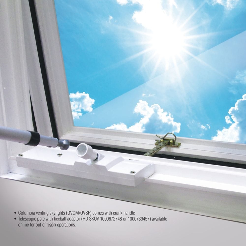 Double Glazed Clear 22.5 x 30.5 Self Flashing Manual Venting Glass Skylight - Black