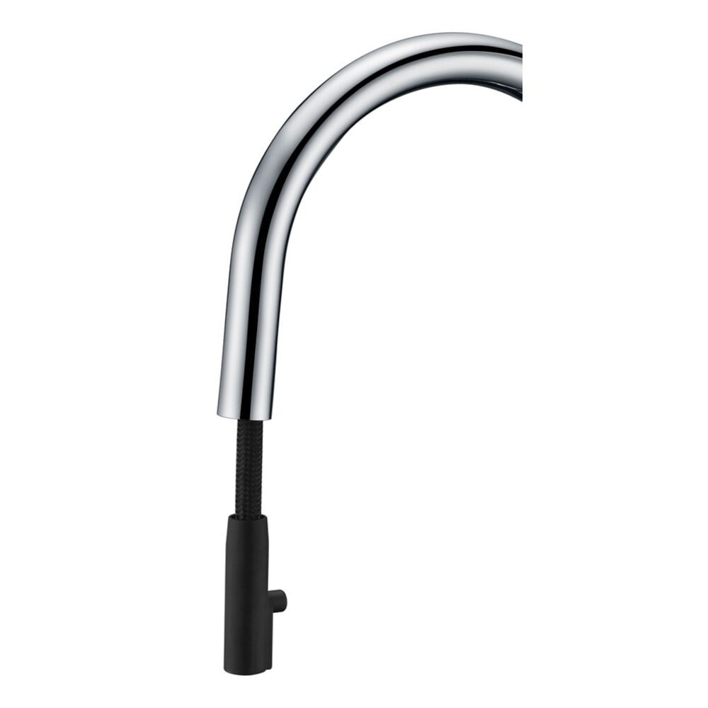 Cresent Single Handle Pull-Down Sprayer Kitchen Faucet in Polished Chrome