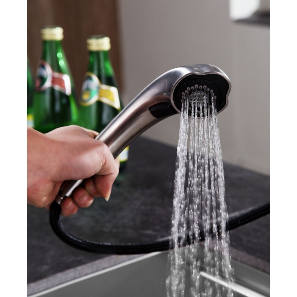 Di Piazza Single-Handle Pull-Out Sprayer Kitchen Faucet in Brushed Nickel