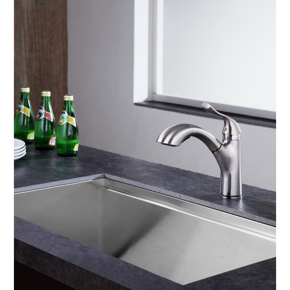 Di Piazza Single-Handle Pull-Out Sprayer Kitchen Faucet in Brushed Nickel