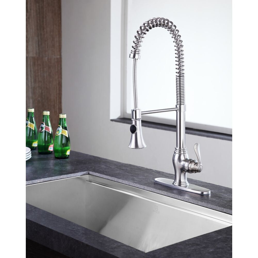 Bastion Single Handle Standard Kitchen Faucet in Brushed Nickel