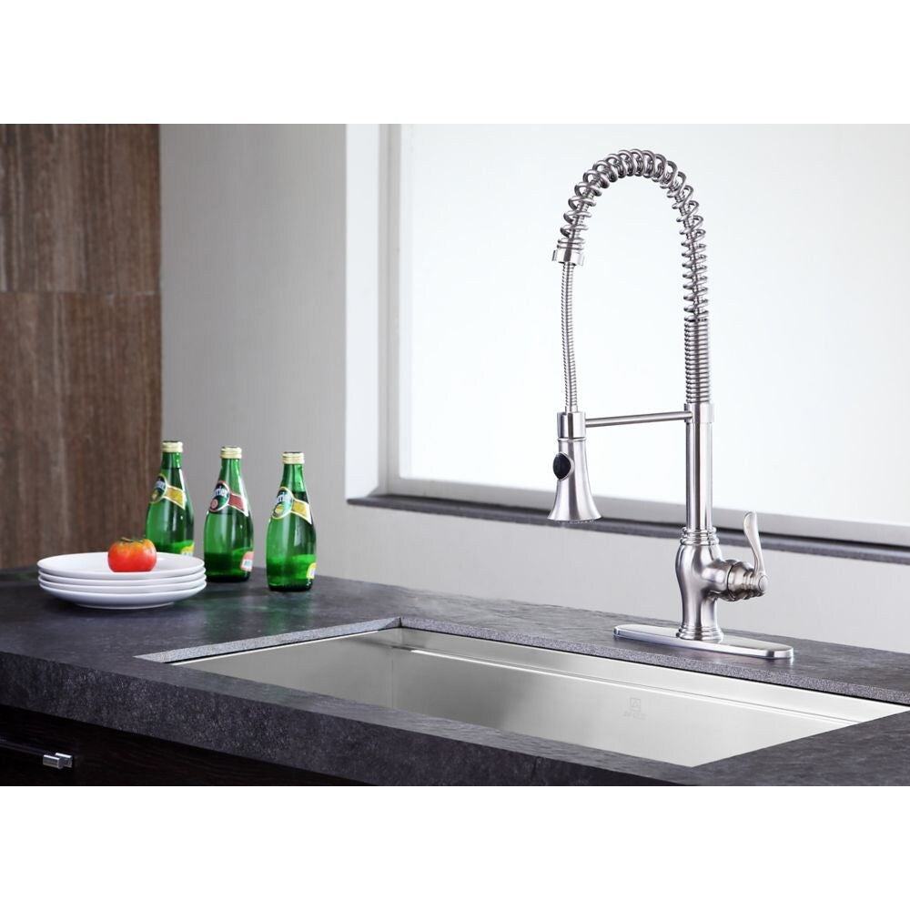 Bastion Single Handle Standard Kitchen Faucet in Brushed Nickel