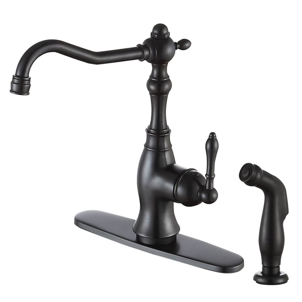 Highland Single-Handle Standard Kitchen Faucet with Side Sprayer in Oil Rubbed Bronze