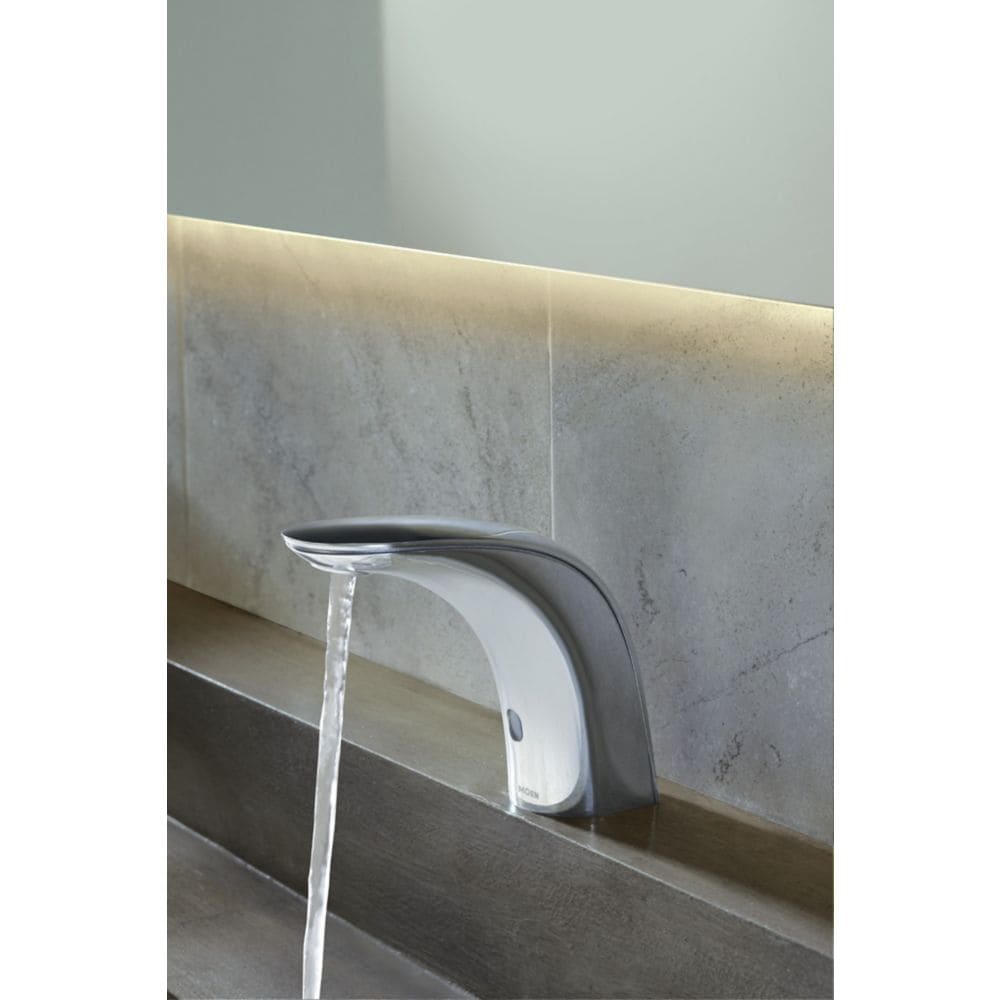 Robinet de lavabo de salle de bain monotrou sans contact M-POWER en chrome (drain non inclus ; valve incluse)