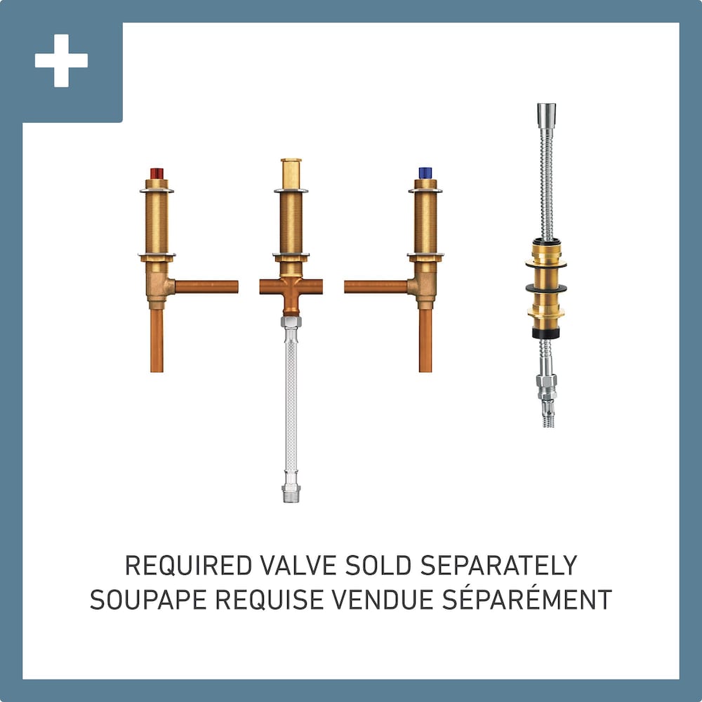 Align 2-Handle Deck Mount Roman Tub Faucet Trim Kit with Hand shower in Chrome (Valve Not Included)