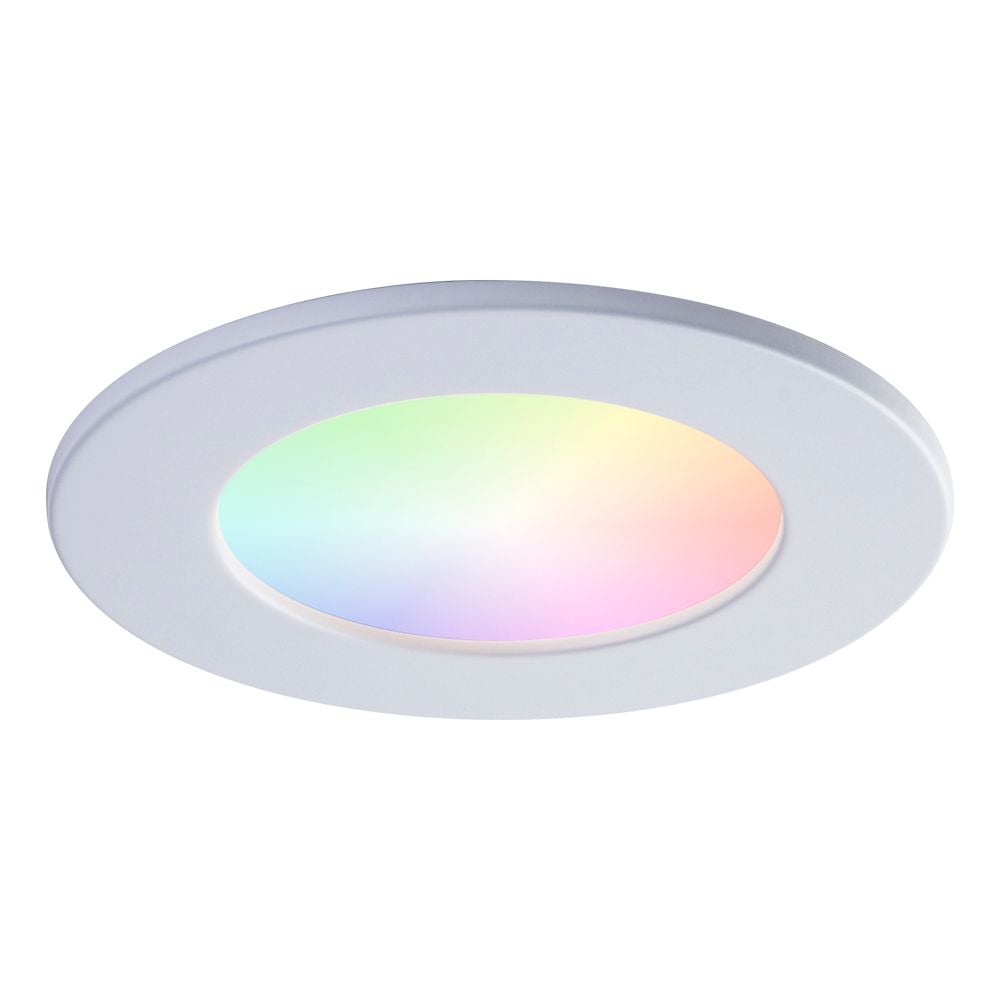 LUMINAIRE ENCASTRÉ MINCE À GARNITURE BLANCHE INTÉGRÉE À LED BLANC RÉGLABLE DE 4 POUCES Connecté par WiZ SMART WI-FI RGB +