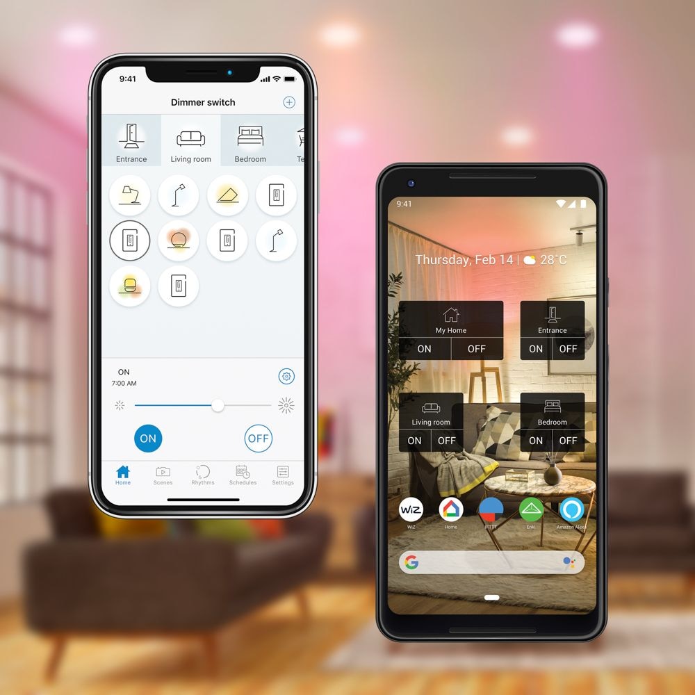 LUMINAIRE ENCASTRÉ MINCE À GARNITURE BLANCHE INTÉGRÉE À LED BLANC RÉGLABLE DE 4 POUCES Connecté par WiZ SMART WI-FI RGB +