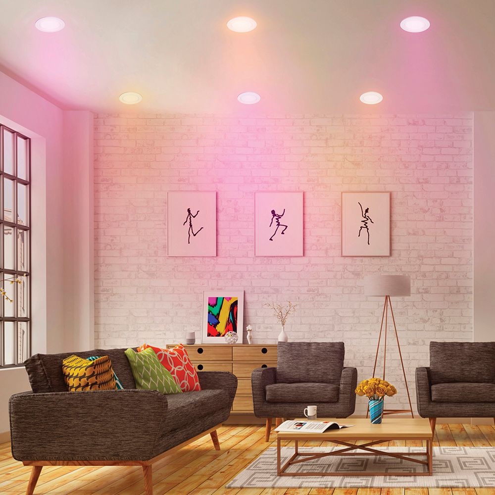 4-INCH Connected by WiZ SMART WI-FI RGB + TUNABLE WHITE INTEGRATED LED WHITE TRIM SLIM RECESSED FIXTURE