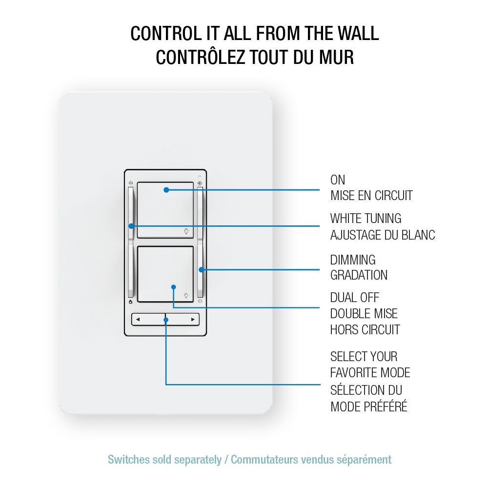LUMINAIRE ENCASTRÉ MINCE À GARNITURE BLANCHE INTÉGRÉE À LED BLANC RÉGLABLE DE 4 POUCES Connecté par WiZ SMART WI-FI RGB +