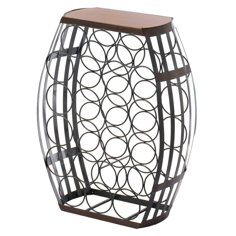 Barrel Shaped 22 Bottles Decorative Table Wine Rack Storage