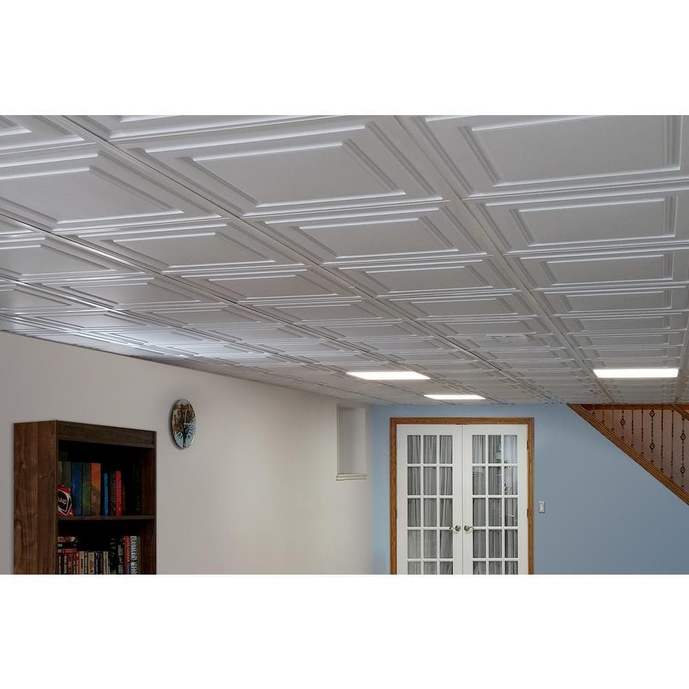 Stratford White Feather-Light 2 Feet x 4 Feet Lay-in Ceiling Tiles (Pack of 30)
