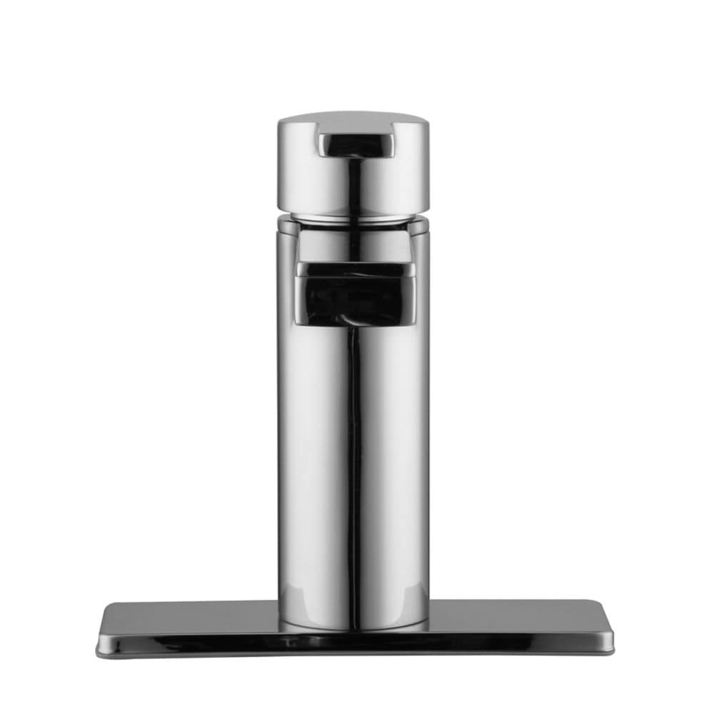 Robinet de salle de bain contemporain moderne à un trou et à poignée unique à arc bas en chrome