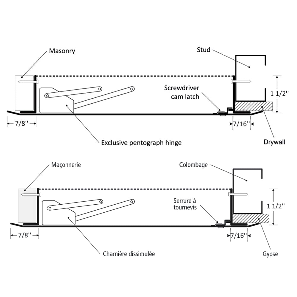 24" x 24" Aesthetic Metal Access Panel with Hidden Flange