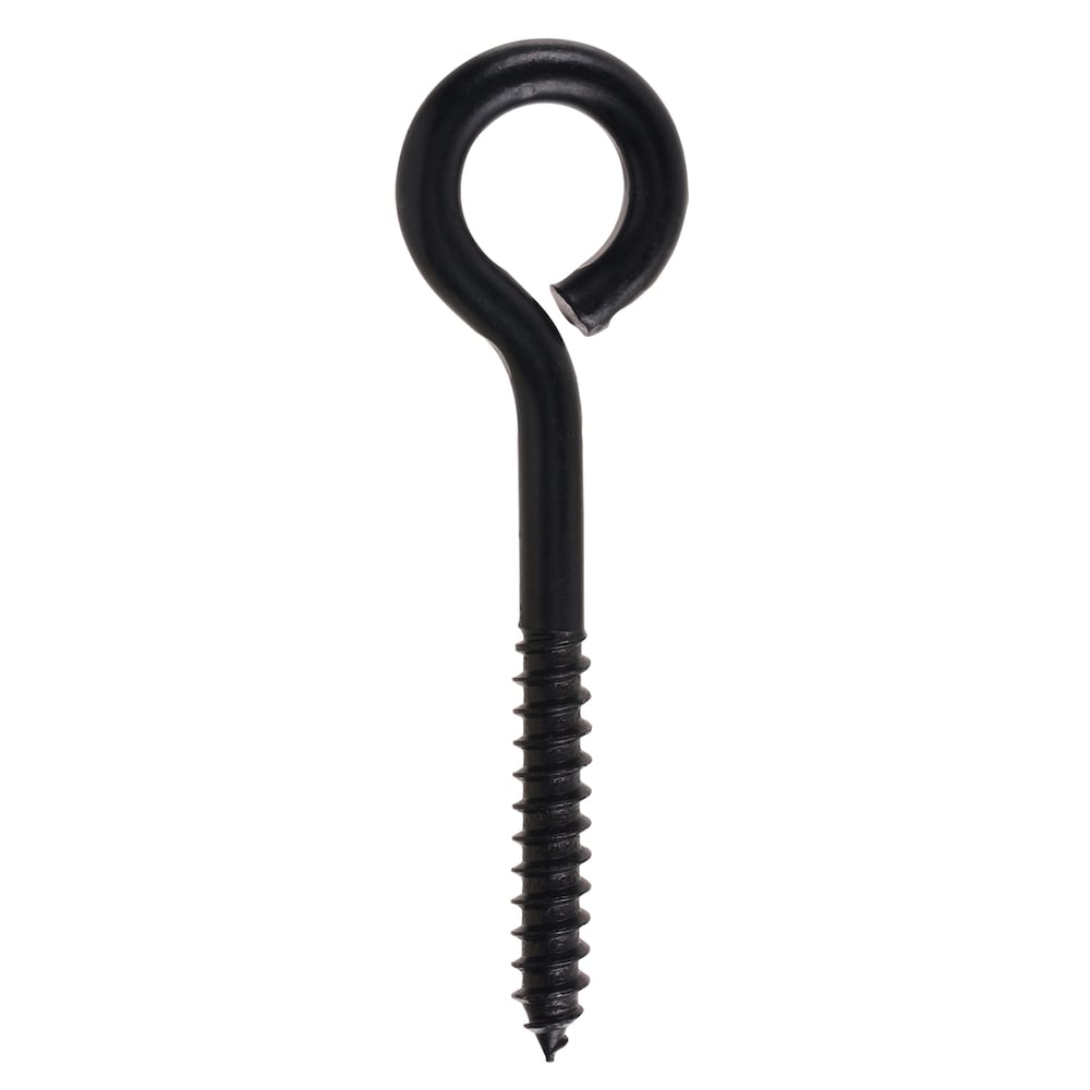 Oeillets à vis revêtus de 3/8 po x 4 1/2 po, noirs, 2 pièces