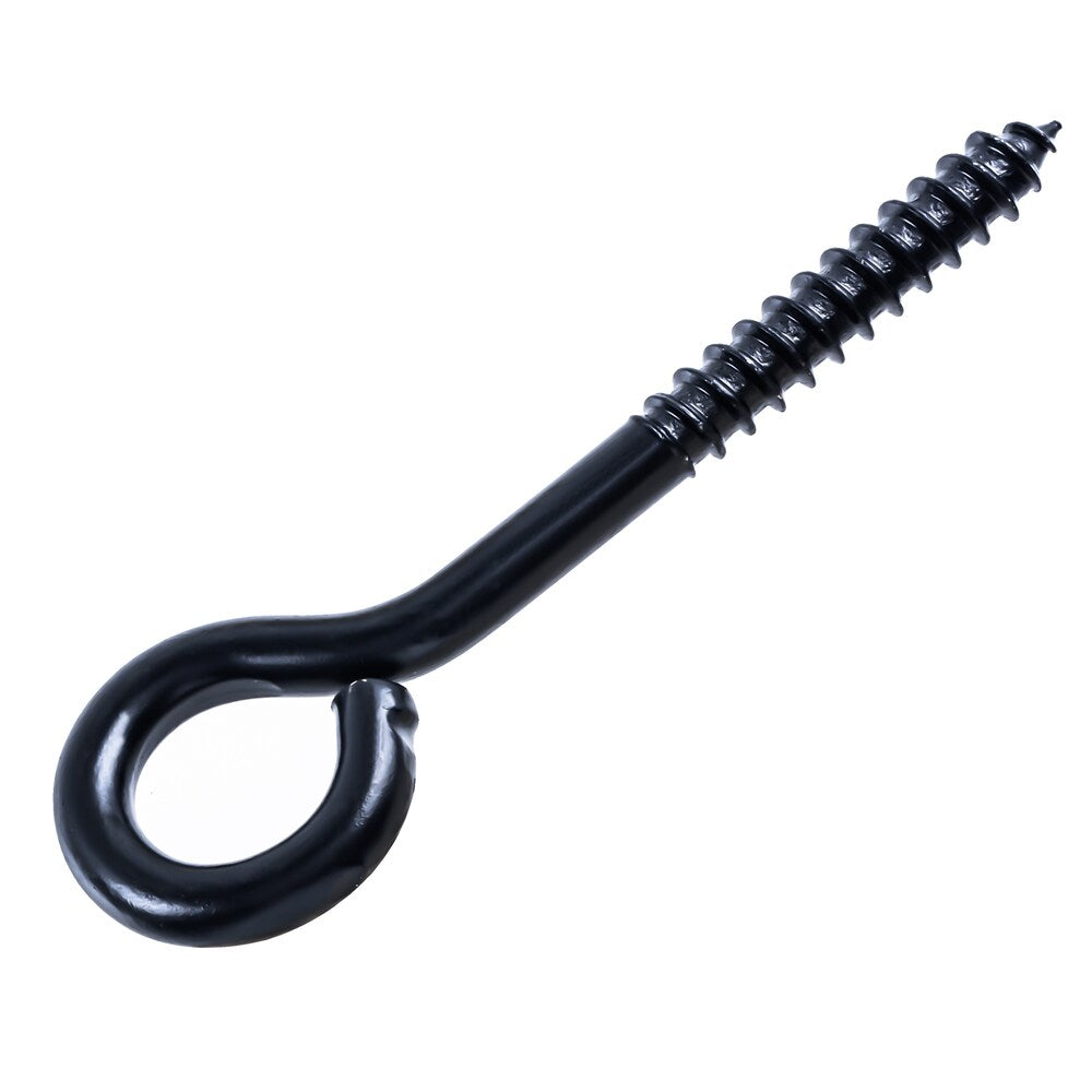 Oeillets à vis revêtus de 3/8 po x 4 1/2 po, noirs, 2 pièces