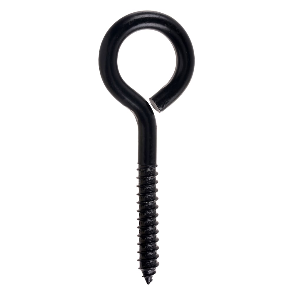 Oeillets à vis revêtus de 7/16 po x 5 1/4 po, noirs, 2 pièces