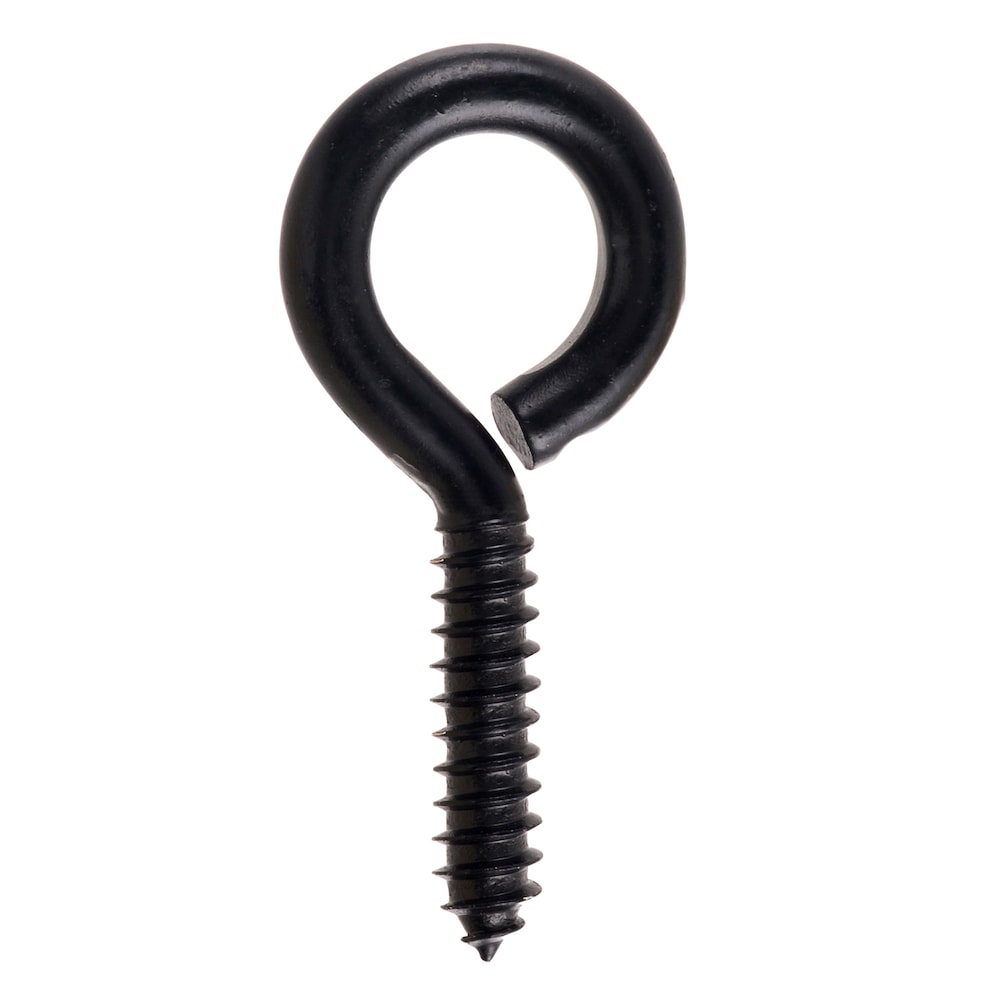 0.363-in x 3-7/8-in Coated Screw Eyes, Black, 2pcs