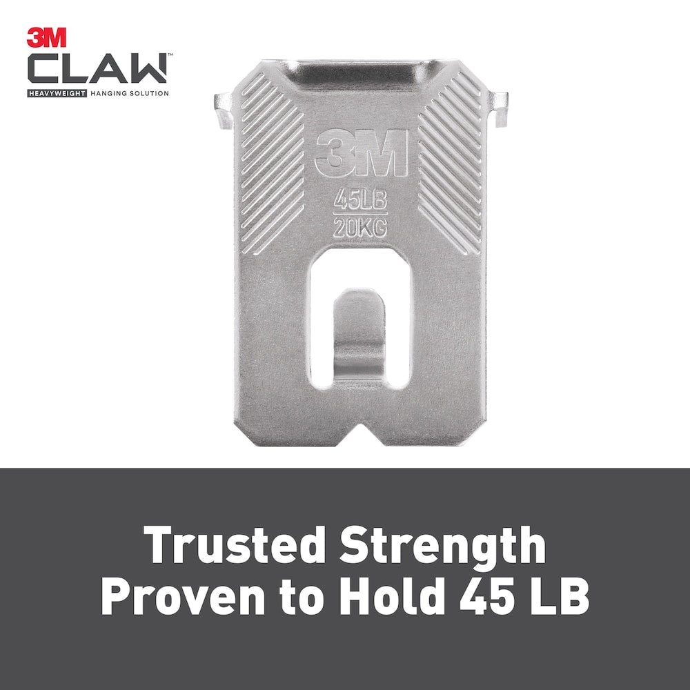 3M CLAW Drywall Picture Hanger with Temporary Spot Marker, Holds 45 lbs, 3 Hangers 3 Markers/Pack