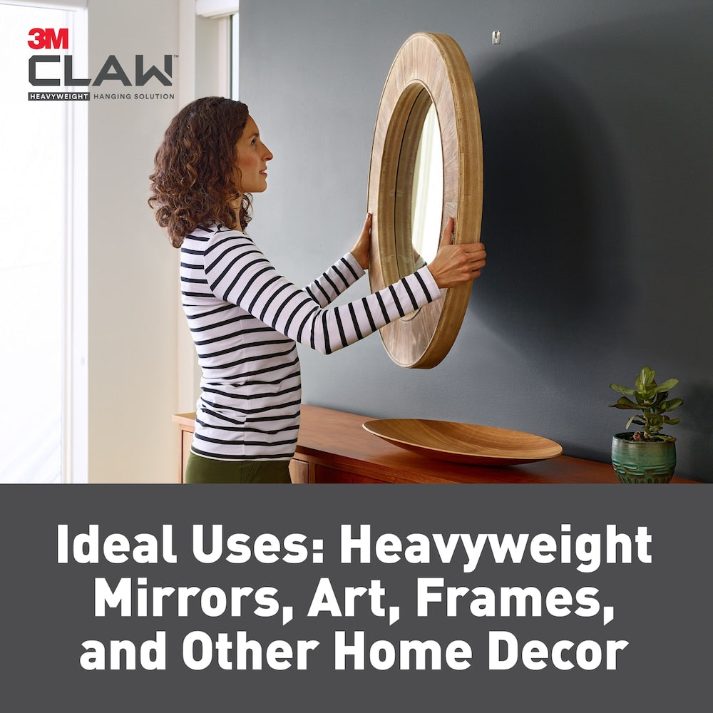 3M CLAW Drywall Picture Hanger with Temporary Spot Marker, Holds 45 lbs, 3 Hangers 3 Markers/Pack