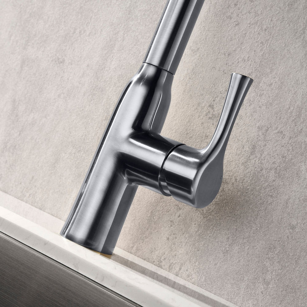Robinet d'évier de cuisine Parker en nickel brossé