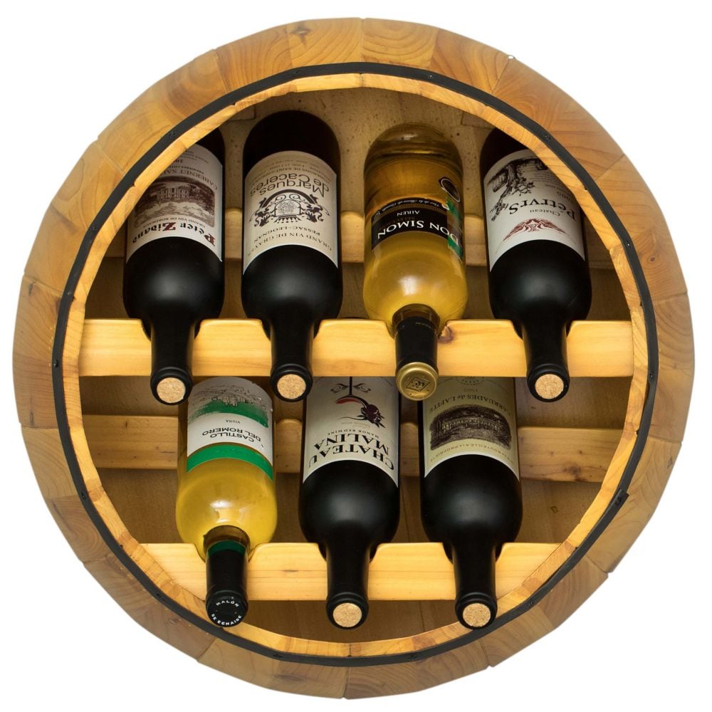 Casier à vin suspendu en bois pour tonneau de vin