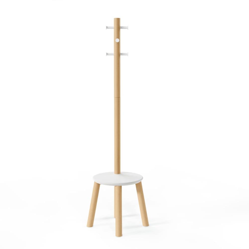 Pillar Stool And Coatrack White