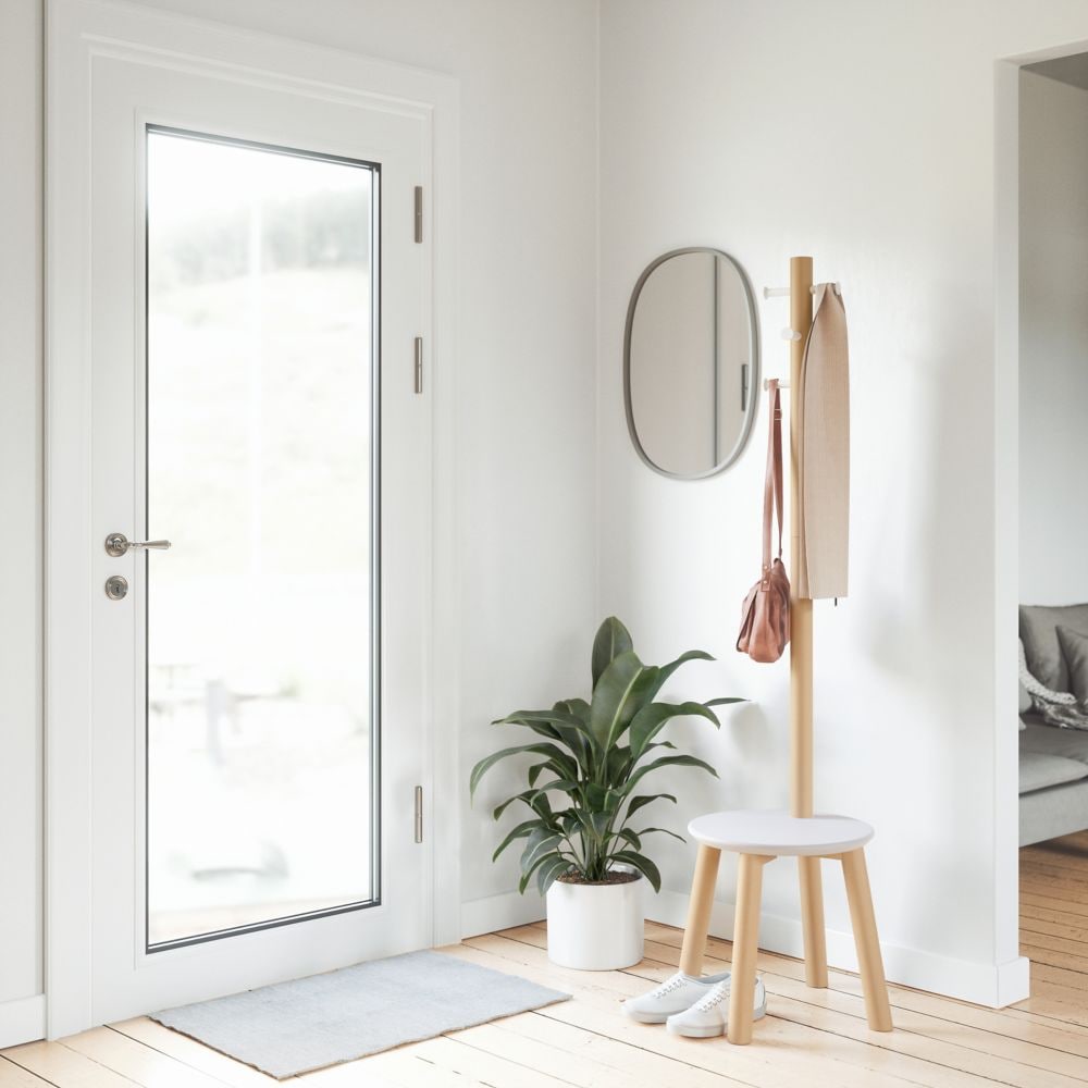 Pillar Stool And Coatrack White