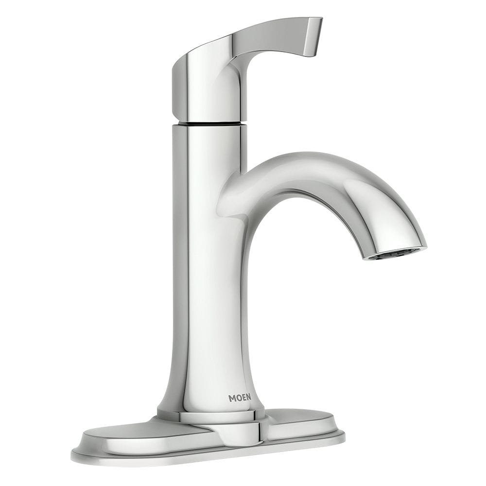 Korek Single Handle 4-inch Centerset/Single Hole Bathroom Sink Faucet/Tap with Deck Plate in Chrome (Drain and Valve Included)