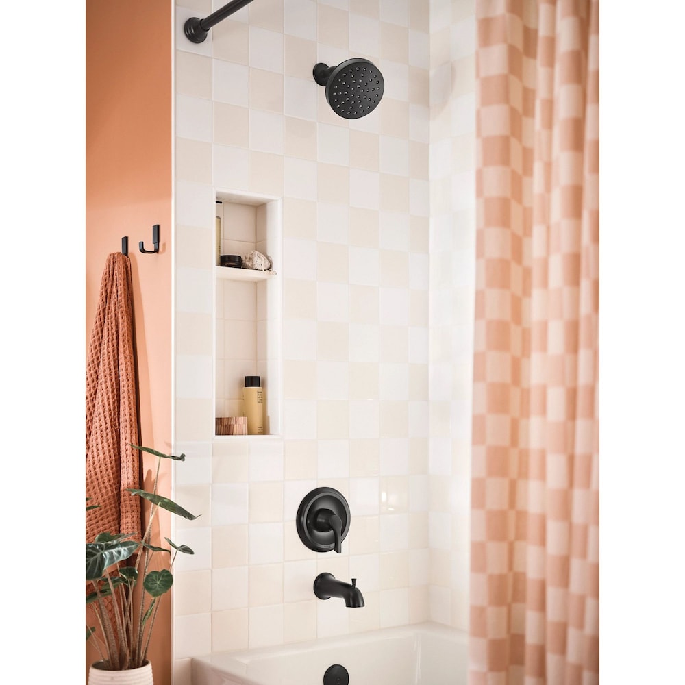 Robinet de baignoire-douche à poignée unique Korek en noir mat