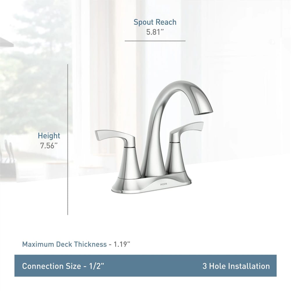 Korek 2 Handle 4-Inch Centerset Bathroom Sink Faucet/Tap in Matte Black (Drain and Valve Included)