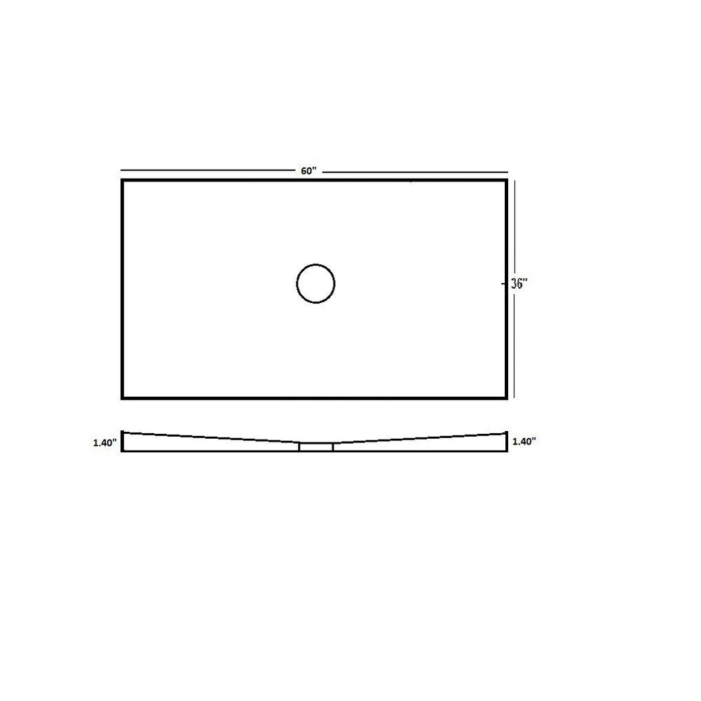 36-inch x 60-inch Rectangular Shower Kit with Centre ABS Drain in Black