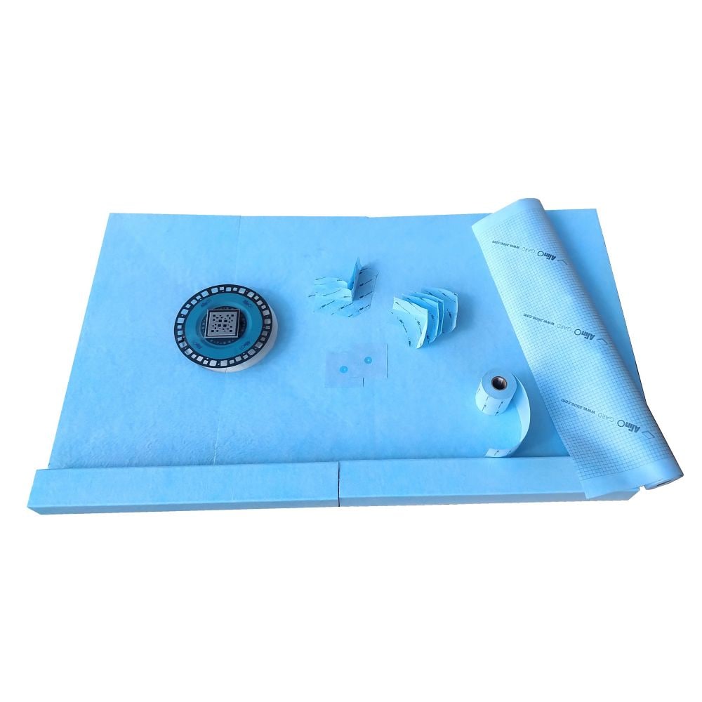 36-inch x 68-inch Rectangular Shower Kit with Off-Centre ABS Drain in Black