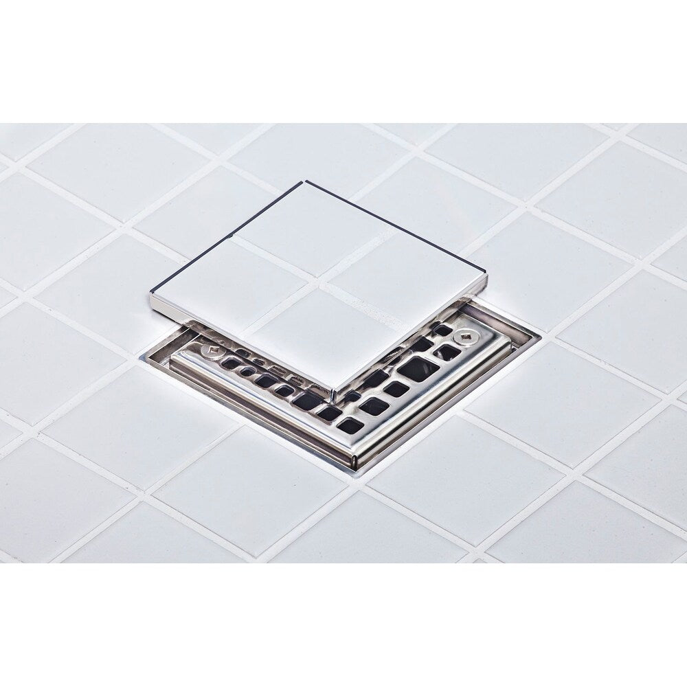 36-inch x 36-inch Square Shower Kit with Centre ABS Drain in Nickel