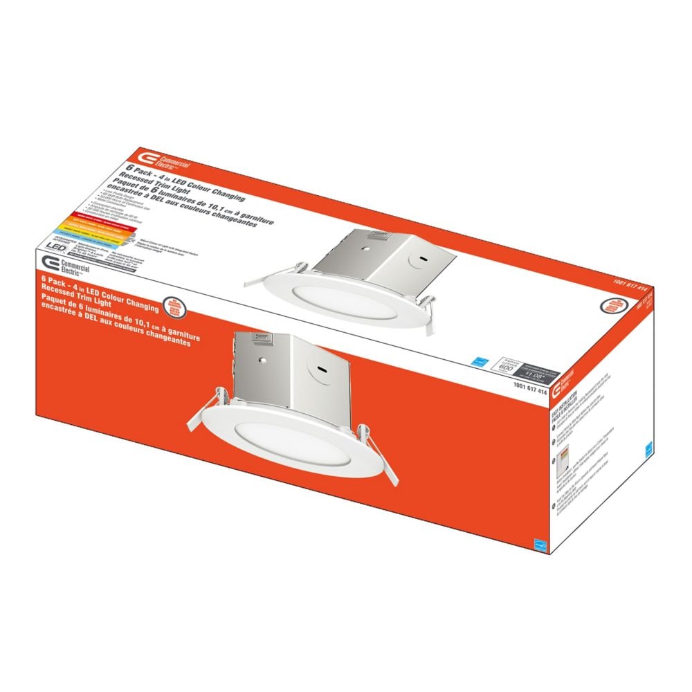 4inch 60W Equiv. White Integrated LED Color Changing Recessed downlight Kit 6-Pack