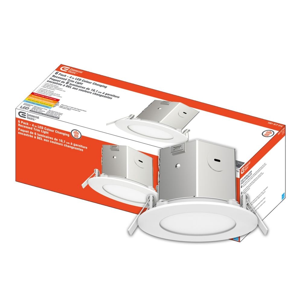 4inch 60W Equiv. White Integrated LED Color Changing Recessed downlight Kit 6-Pack